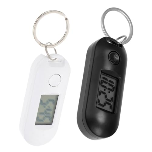 VALICLUD 2stücke Schlüsselanhänger Taschenuhr Mit Led-Funktion Geräuschlose Digitale Uhr Für Studenten Praktische Prüfungsuhr Mit Schlüsselring Kreative Farben von VALICLUD