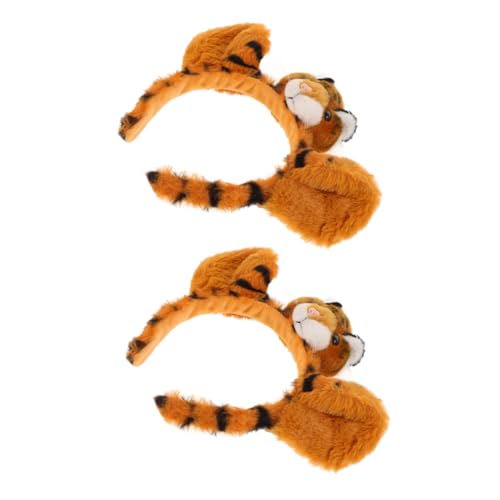 VALICLUD 2stücke Tigerohren-stirnband Aus Plüsch Für Mädchen Süßes Tierkostüm-zubehör Für Halloween-partys Und Cosplay-events Bequeme von VALICLUD