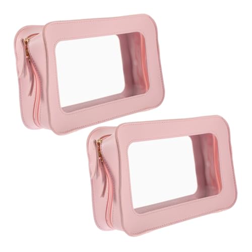 VALICLUD 2stücke Transparente Kosmetiktasche Mit Reißverschluss Wiederverwendbare Reise Kulturbeutel Aus PVC Kleine Make-up-Tasche Für Damen Durchsichtiger Organizer Für Kosmetika Und von VALICLUD
