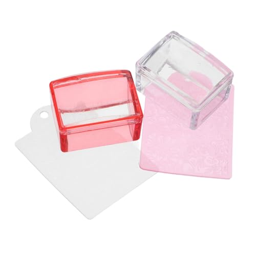 VALICLUD 2stücke Transparenter Nagelstempel French-tip-werkzeug Diy-nageldekor-stempel Nagelsiegelstempel French-nagel-schablone Durchsichtiges Nagelstempeln Nail-art-werkzeug Für von VALICLUD