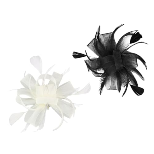 VALICLUD 2stücke Vintage Fascinator Haarblumen Für Frauen Cocktail Und Teeparty Haarschmuck Elegantes Accessoire Mit Federn Und Netz Für Hochzeit Und Besondere Anlässe von VALICLUD