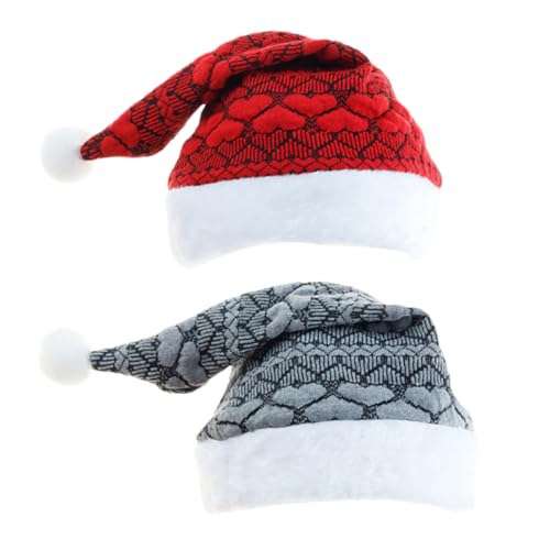 VALICLUD 2stücke Weihnachtsmütze Für Erwachsene Gestrickte Und Plüschige Weihnachtsmützen Und Komfortable Und Schweißabsorbierende Innenausstattung Für Festlichkeiten Und Partys von VALICLUD