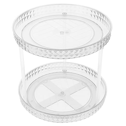 VALICLUD 2stufe Rotierender Parfüm-organizer Für Schreibtisch Aufbewahrungsregal Für Hautpflegeprodukte Rundes Make-up-tablett Mit Filigranem Design Leicht Drehbar Für Einfachen Zugriff von VALICLUD