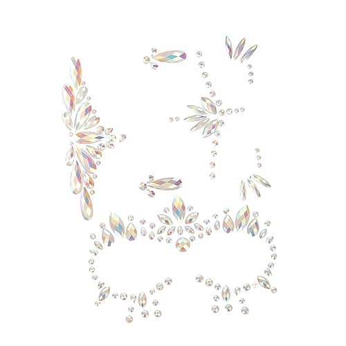 VALICLUD 3 Blätter Fluoreszierende Gesichtsglitzersteine Selbstklebende Aufkleber für Halloween Partys und Cosplay Leuchtende Tattoos für Festliche für Erwachsene von VALICLUD