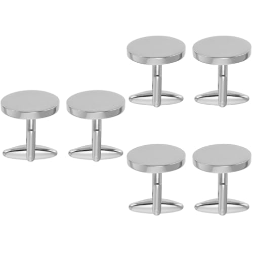 VALICLUD 3 Paare Ärmelnägel Nähenverschluss Kleidung Manschettenknöpfe Jeansknopf mantelknöpfe druckknopf set Knopfbasteln hochzeitsdeko Knöpfe nähen passt zu Knöpfen Kupferlegierung Silver von VALICLUD