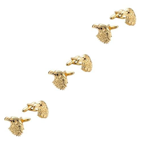 VALICLUD 3 Paare Hemd Manschettenknöpfe Für Smoking Manschettlink Armgold Männer Manschettenknöpfe Mit Adler Herren-smoking-manschettenknöpfe Manschettenlinks Tiermanschette Kupfer Golden von VALICLUD