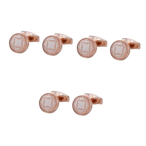VALICLUD 3 Paare Manschettenknöpfe Für Männer Blau Ärmel Silber Smokinghemd Hemdenknöpfe Tasten Hochzeit Knöpfe Für Retro-kleidung Hemdmanschettennägel Umweltschutz Kupfer Golden von VALICLUD