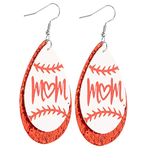 VALICLUD Mama-ohrringe 3 Paar Baumelnde Ohrringe Im Sportstil Leder-ohrschmuck Für Frauen Mode-accessoire von VALICLUD