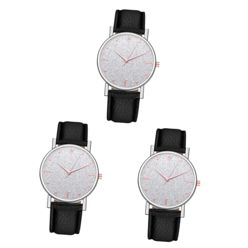 VALICLUD 3stücke Damen Armbanduhr Mit Verstellbarem Gürtel Stilvolle Quarzuhr Für Frauen Und Modisch Und Vielseitig Für Jeden Anlass Kratzfestes Und Allergikerfreundlich von VALICLUD