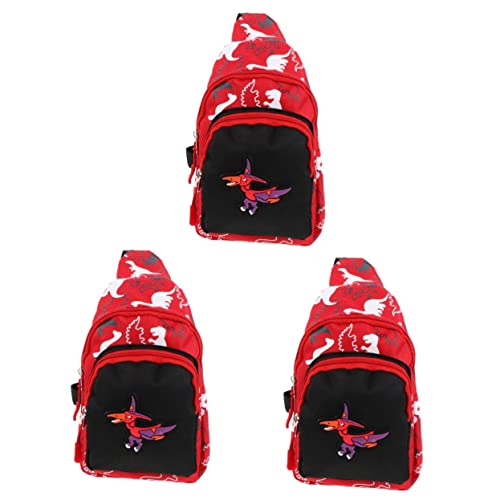 VALICLUD 3 STK Dinosaurier-Gürteltasche für Kinder Reise-Umhängetaschen Sling-Geldbörse Geldbörsen Kinder Geldbörse schöne Bauchtasche Brusttasche Mode Kindertasche Fanny Kleinkind Nylon von VALICLUD