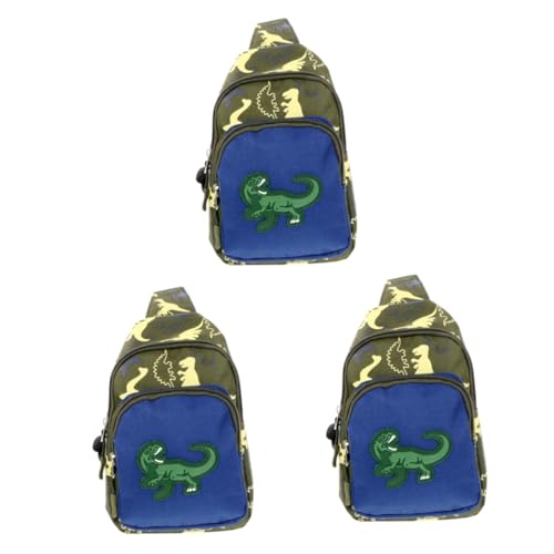 VALICLUD 3 STK Dinosaurier-gürteltasche Für Kinder Reiserucksack Geldbörse Geldbörse Cartoon-Rucksack Reise-umhängetasche Handtasche, Umhängetasche Modisch Hosenträger Junge Nylon Karikatur von VALICLUD