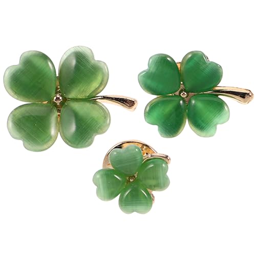 VALICLUD 3 STÜCKE Leichte Kleeblatt broschen mit Sicherem Verschluss anstecknadeln für Hemden Kleider Strickjacken Vielseitige Dekoration und Glücksbringer für Damen und DIY projekte von VALICLUD