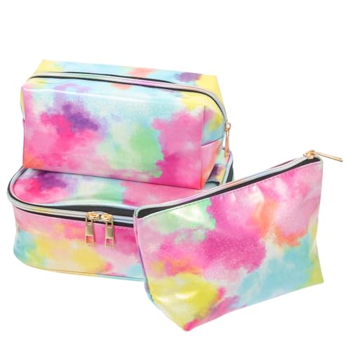 VALICLUD 3 STÜCKE Teiliges Tie dye Kosmetiktaschen Set mit Handgriff Große Make up und Toilettenartikel Organizer für Mädchen Tragbare Kulturbeutel für Reisen und Alltag VALICLUD 3 STÜCKE Teiliges Tie dye Kosmetiktaschen Set mit Handgriff Große Make up und Toilettenartikel Organizer für Mädchen Tragbare Kulturbeutel für Reisen und Alltag von VALICLUD