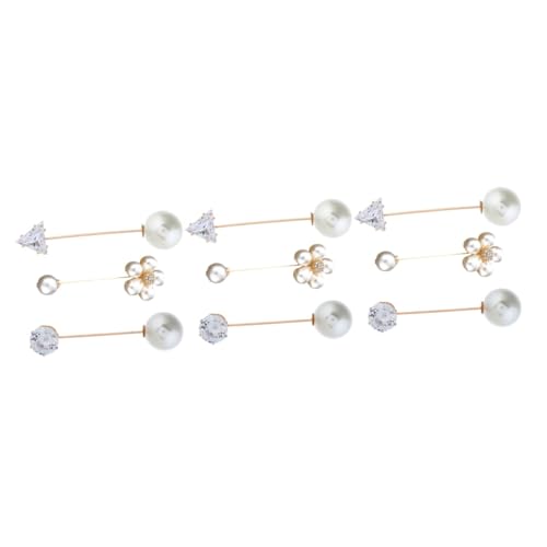 VALICLUD 3 Sätze Brosche Retro Perle Pullunder Damen Kleidernadel Modische Anstecknadel Seidenschalschnalle All-match Brustnadel Legierung 2 Stücke * 3 von VALICLUD