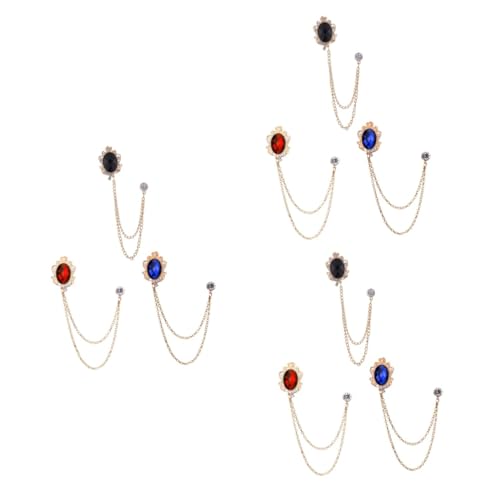 VALICLUD 3 Sätze Edelstein Brosche Mit Fransen Männer Stifte Zubehör Gürtel Geburtstagsparty Geburtstagsfeier Red Gemstone Krawattenkette Anstecknadel Für Herrenanzüge Legierung 3 Stück * 3 von VALICLUD