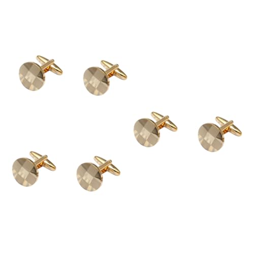 VALICLUD 3 Sätze Manschettenknopf Manschettenknöpfe Partydekoration Geburtstagsgeschenk Geburtstagsmitgebsl Ärmelknöpfe Partydeko Einschulung Men Accessories Geschenkidee Golden 2 Stück * 3 von VALICLUD