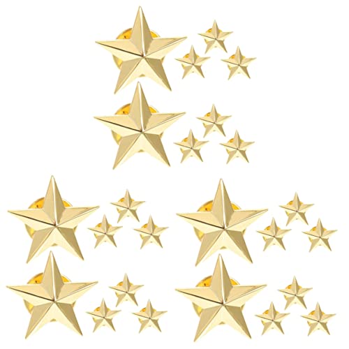 VALICLUD 3 Sätze Pentagramm-abzeichen Kleidung Brosche Stern-brosche-clip Frauen Brosche Schal Brosche Lustige Brosche Damen-sternbrosche Pin-ästhetik Legierung Golden 8 Stücke * 3 von VALICLUD