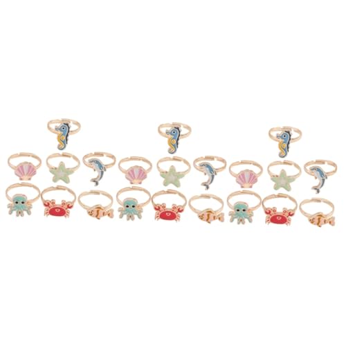 VALICLUD 3 Sätze Ring Paar Party Deko Kinderschmuck Set Finger Dekoration Schmuck Set Tierischer Finger Zappeln Größer Fingerringe Stapelringe Legierung 7 Stück * 3 von VALICLUD
