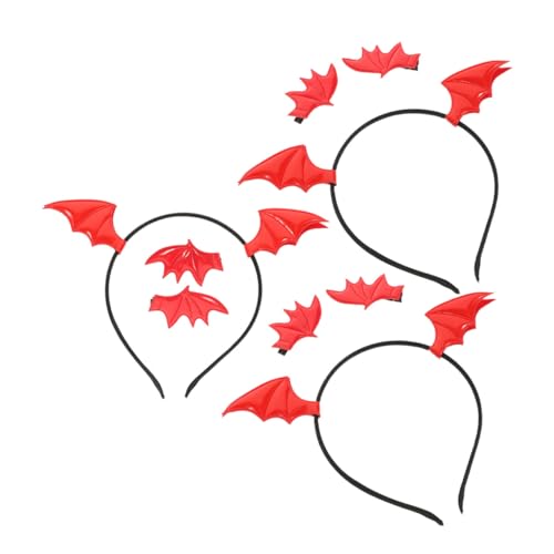 VALICLUD 3satz Fledermaus-haar-accessoires Stirnband Mit Clips Halloween-haar-stirnband Fledermausflügel-kopfbedeckung Fledermaus-haarkrone Für Frauen von VALICLUD