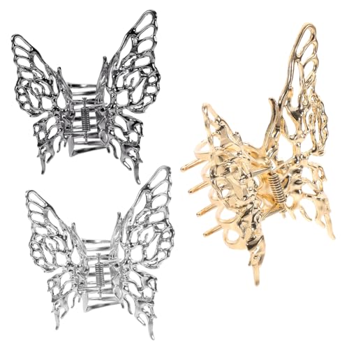VALICLUD 3 Stck Große Metall Schmetterlingshaarklammern für Dickes Langes Haar Damen Haarschmuck Langlebige Haarkrallen in Schwarz Silber Gold für Alltag Hochzeit Party VALICLUD 3 Stck Große Metall Schmetterlingshaarklammern für Dickes Langes Haar Damen Haarschmuck Langlebige Haarkrallen in Schwarz Silber Gold für Alltag Hochzeit Party von VALICLUD