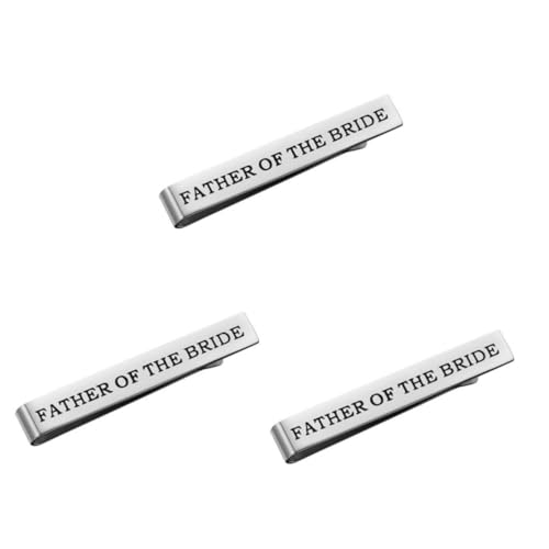 VALICLUD 3 Stck. Hochwertige Doppelseitige Gravur Krawattenklammer Titanstahl für Vater der Elegantes Hochzeitsaccessoire zur Dekoration von Anzügen Personalisierte Geschenkidee für von VALICLUD