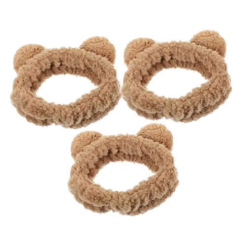 VALICLUD 3 Stck. Teiliges Bärenohr Stirnband für Gesichtswäsche Make Up und Hautpflege Weiches Fleece Haarband mit Tierischem Design für Spa Anwendungen und Tägliches von VALICLUD