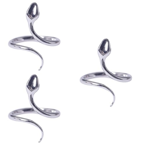 VALICLUD 3 Stk Schlangenring Aus 925er Silber Zehenringe Gothic-punk-ringe Gold Tierischer Schlangenring Gothic Grunge Verstellbare Ringe Trendy Halskette Armbänder Stift S925 Silber Silver von VALICLUD