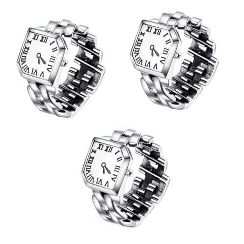 VALICLUD 3 STK Uhrenring Digitaluhren Für Herren Schmuck Fingeruhr Ring Aus Sterlingsilber Vintage-Ringe Fitnessuhr Strassringe Herrenuhr Mädchenringe Mini-ringuhr S925 Sterlingsilber von VALICLUD