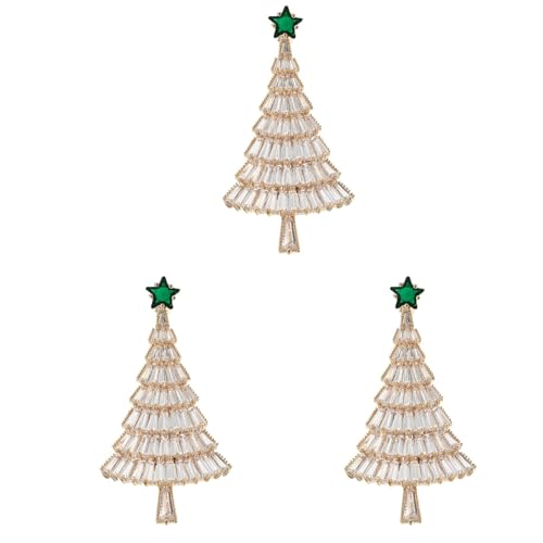 VALICLUD 3 Stk Weihnachtsbrosche Tütenfüller für Weihnachtsfeiern Weihnachtsdekoration weihnachts party christmas tree ornaments weihnachtsbaum brosche Weihnachten dekorative Brosche Golden von VALICLUD