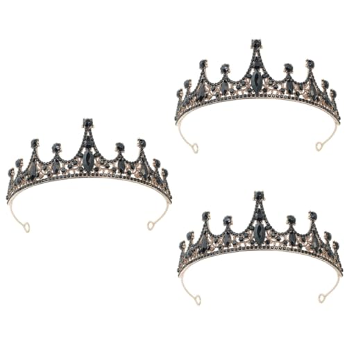 VALICLUD 3 Stk barocke Krone Hochzeitsdekoration Hochzeitskleid-Requisite Kristallkrone hochzeitshaar schmuck Tiara süßer Haarschmuck alte Krone Anmut Stirnband Griechenland Requisiten von VALICLUD