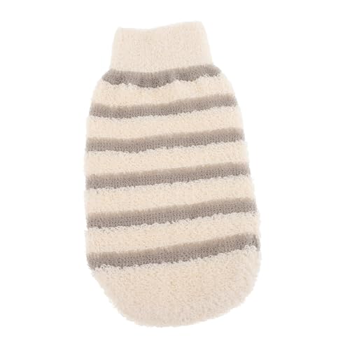 VALICLUD 3 Stück Badetuch Handschuhe Duschhandschuh Peeling Badehandschuh Peelinghandschuh Dusche Bathhandschuh Peeling-handschuhe Peeling-duschhandschuhe Beige Flachs von VALICLUD