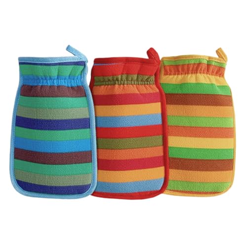 VALICLUD 3 Stück Badetuch Handschuhe Handtücher Peeling for Face Rückenbürste Für Duschmänner Körperpeeling Scrubber Hautwäscher Duschwäscher Für Den Körper Badepinsel Rayon von VALICLUD