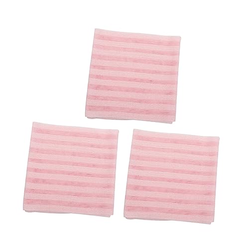VALICLUD 3 Stück Badetuch MS Peeling-Körperpeeling abgestorbene Haut entfernen Rückenschrubber Reise Luffa Schrubben Sie das Handtuch zurück Peeling-Handtuch für den Körper Polyester Rosa von VALICLUD