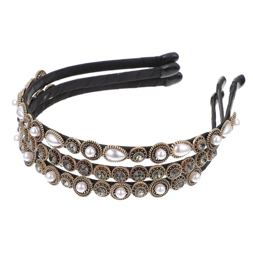 VALICLUD 3 Stück Barock Perlen Haarband Teilig Damen Haarschmuck Leicht Modisch für Party Alltag Mädchen Eleganter Kopfschmuck Verblassen Angenehm zu Tragen von VALICLUD