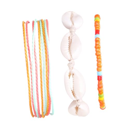 VALICLUD 3 Stück Boho Fußkettchen Bunte Perlen Fußkette Damen Verstellbar Geflochtene Kreative Fußkettchen Sommer Strand Schmuck Geschenk von VALICLUD