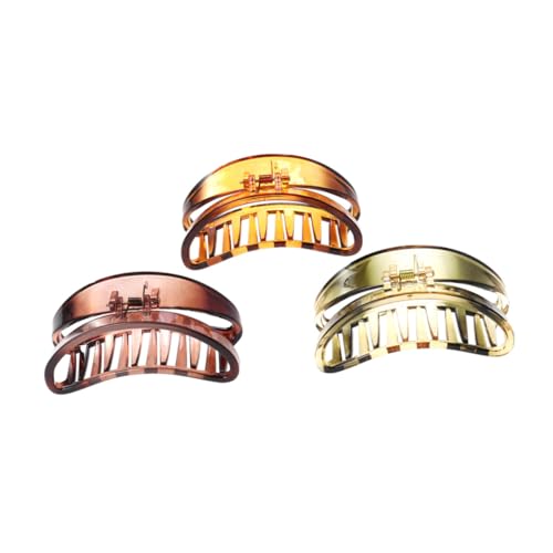 VALICLUD 3 Stück Chunky Teiliges Haarklammer Mondform Kunststoff Haarspangen mit Einzigartigem für Dickes und Dünnes Haar Robust UV Beständig Haaraccessoires für Damen und Mädchen von VALICLUD