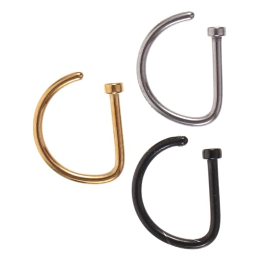 VALICLUD 3 Stück D Förmige Nasenringe Offene Nasenstecker Kleine Nasenpiercings für Damen Herren Stilvolles Nasenschmuck Farben VALICLUD 3 Stück D Förmige Nasenringe Offene Nasenstecker Kleine Nasenpiercings für Damen Herren Stilvolles Nasenschmuck Farben von VALICLUD