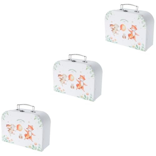 VALICLUD 3 Stück DIY Kinderkoffer Dekorativer Handgefertigter Aufbewahrungskoffer für Multifunktionale Box für Geburtstagsfeiern und Projekte von VALICLUD
