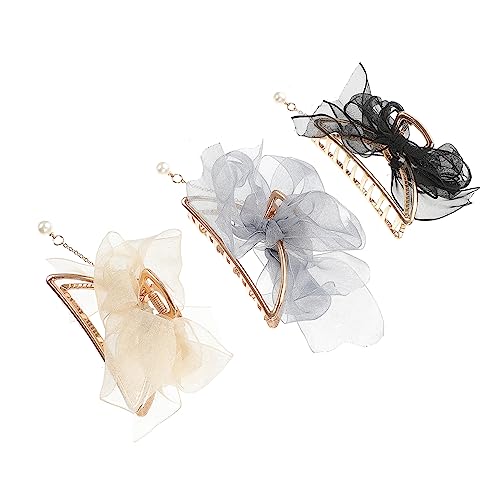 VALICLUD 3 Stück Damen Haarschmuck Teiliges aus Metall Haarspangen mit Dekorativem Schleifen Design für Waschen Schminken von VALICLUD