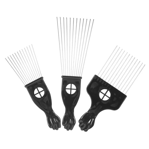 VALICLUD 3 Stück Doppelköpfiger Edelstahl haarkamm Breitzahnig Sanft Entwirrend für Nasses und Trockenes Haar Langlebig Angenehmer Griff Geeignet für Männer und Frauen als zu Weihnachten von VALICLUD