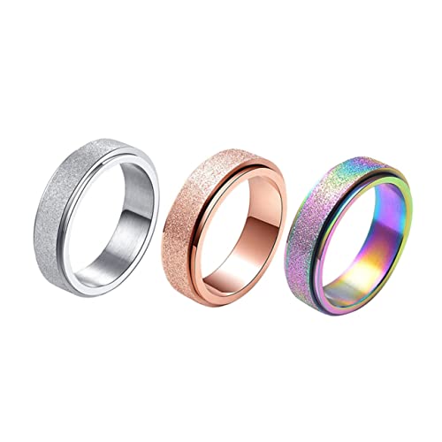 VALICLUD 3 Stück Drehbare Ringe Unisex Bunte Finger Schmuck Leichtes Design Dekompressionsringe Stilvoll Für Herren Damen von VALICLUD