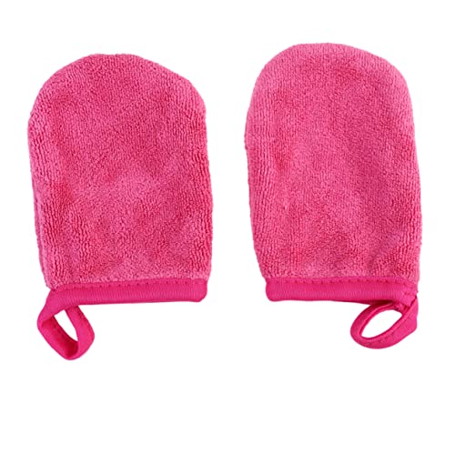 VALICLUD 3 Stück Gesichtsreinigungshandschuhe Waschbare Make Up Entferner Pads Weiche Puderquaste für Sanfte Hautreinigung für Damen für Effektive Make Up Entfernung von VALICLUD