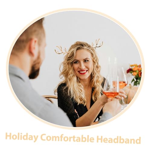 VALICLUD 3 Stück Hirschgeweih Haarreif mit Funkelnden Strassakzenten Leichter Flexibler Weihnachts-haarreifen für Mädchen Festliches Accessoire für Halloween Karneval Cosplay und Feiern von VALICLUD