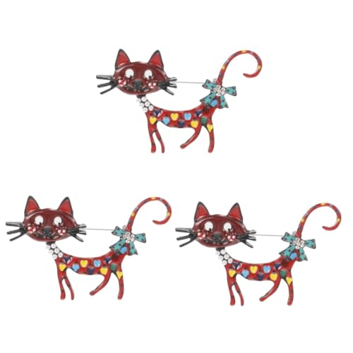 VALICLUD 3stücke Katzenbrosche Einzigartigem Design Stilvolle Anstecknadel Für Kleidung Und Accessoires Für Damen Und Herren Als Modisches Highlight von VALICLUD