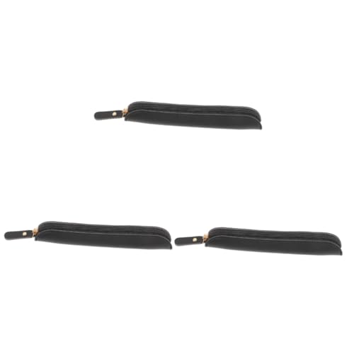 VALICLUD 3 Stück Kompakte PU Stiftaufbewahrungstasche Tragbarer Reißverschluss Pen Holder für Schule Büro und Unterwegs Robustes Design für Einfache Organisation von Schreibutensilien von VALICLUD