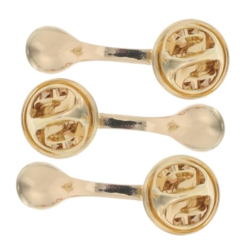 VALICLUD 3 Stück Kreative Kaffeelöffel Broschen aus Legiertem Metall mit Elektrobeschichteter Oberfläche Vielseitige Anstecknadeln für Jacken Rucksäcke und Schals Schmuckpins für Damen von VALICLUD