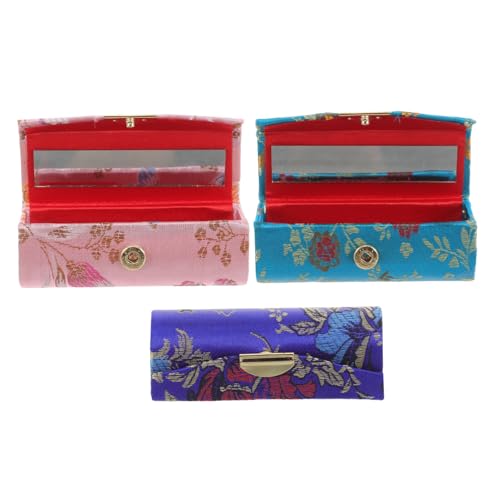 VALICLUD 3 Stück Lippenstiftetuis Organizer Für Handtasche Tragbare Make up Taschen Lippenstifthalter Für Reisen Damen Kosmetik Aufbewahrung Kleiner Reiseetui Für Lippenstifte von VALICLUD