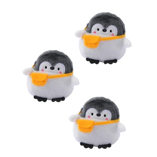 VALICLUD 3 Stück Münzbörse Plüsch Pinguin Spielzeug Reißverschluss Münzbeutel Multitool Brieftasche Mini Geldbörse Geldbörse Geldbörse Münze Niedliche Münzbörsen Kosmetiktasche Münzen von VALICLUD