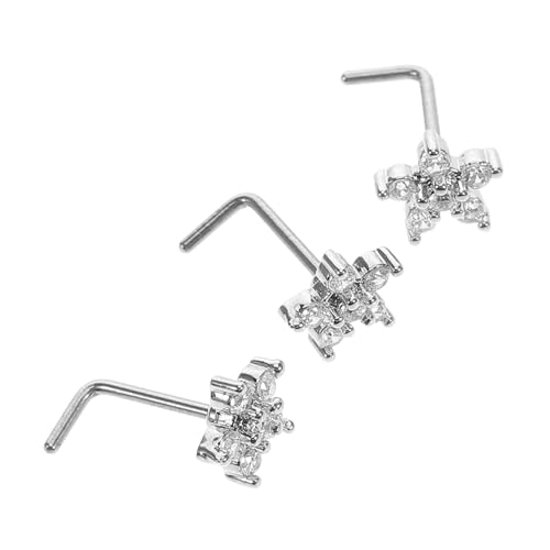 VALICLUD 3 Stück Nasenstecker mit Stern Design Zirkonia Nasenringe für Frauen und Männer Langlebig und Hautfreundlich für von VALICLUD