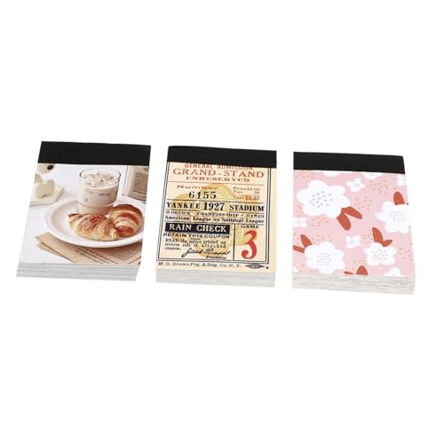 VALICLUD 3stücke Planer-notizbuch Kleiner Notizblock Notizbuch Für Arbeit Tagebuch-notizbuch Papier-notizbuch Kreativdesign Collage-hintergrund Leicht Und Tragbar Memo-notizbuch von VALICLUD